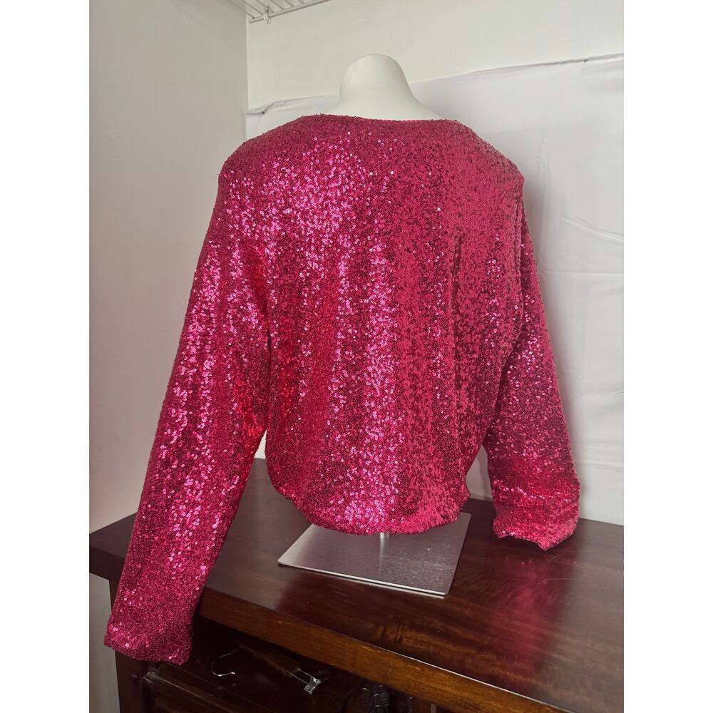 Good American Sequin Cardigan in Ballerina Pink, Size 4XL, NWT - Picture 3 of 12